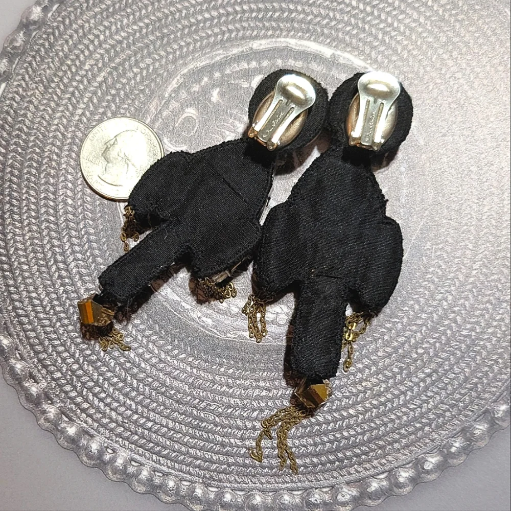 RARE VTG Oscar de La Renta Shoulder Brusher Earrings